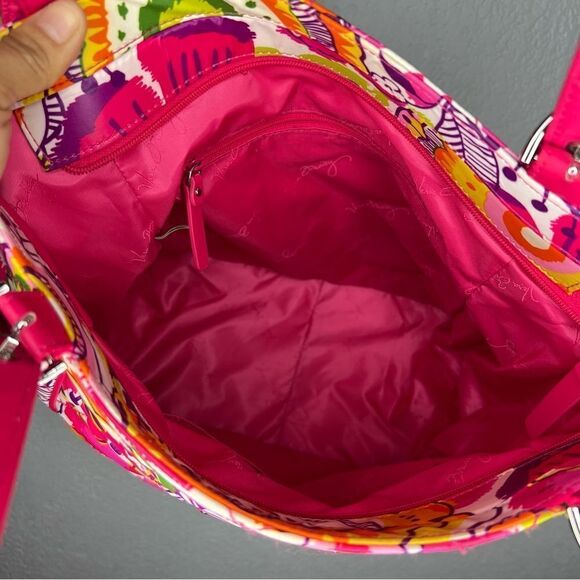 Vera Bradley Clementine Puffy Pink/White Multicolor Floral Medium Tote Bag - Picture 8 of 10